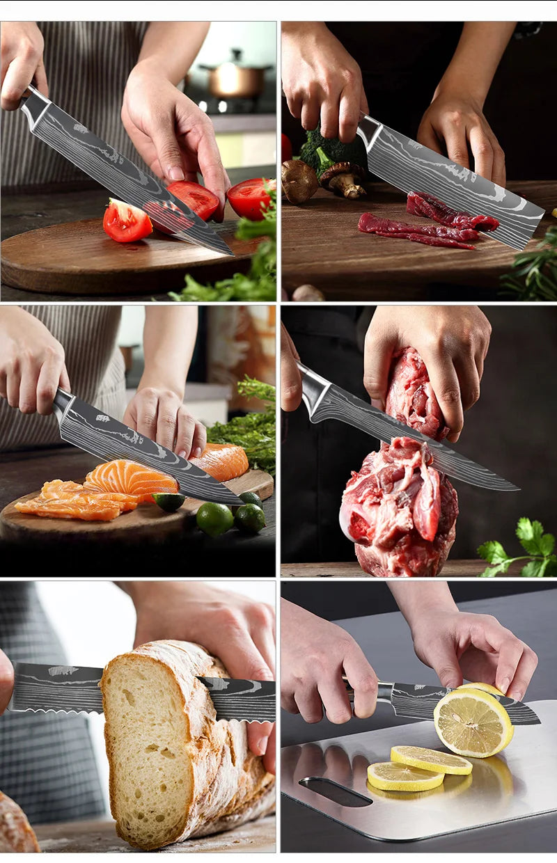 Kitchen knives Set Professional Chef Knives Japanese 7CR17 440C High Carbon