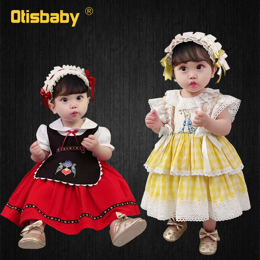 Baby Girls Boutique Dress Turkey Vintage Spanish Dress Lolita Princess Ball Gown