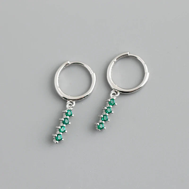 WANTME New Arrival Fashion Korean Blue Zircon Spike Geometric Stud Earrings for Women Real 925 Sterling Silver Gothic Jewelry