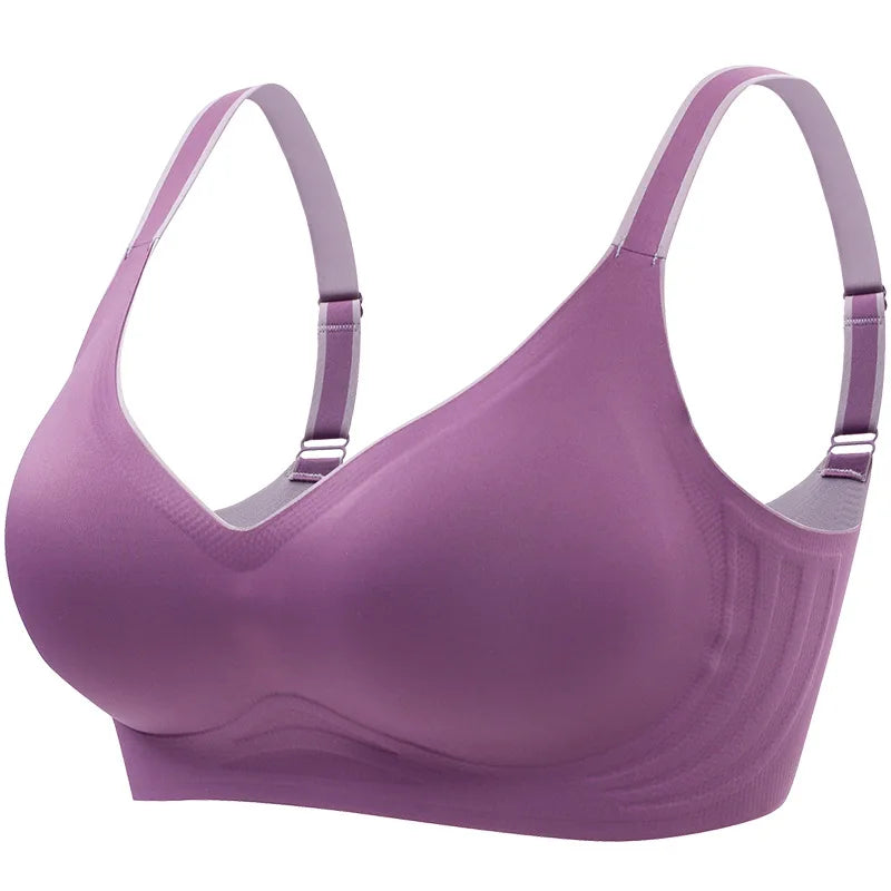 plus size women's underwear seamless no steel ring  bra push-ups comfortable
