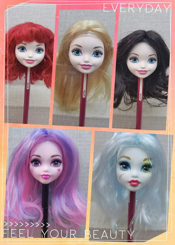 Wig For Doll Toy Head Princess Doll Head Candy Color DIY Toy Wig Children Birthday Gift Black Purple Pink Green Gold 1/6 1/4 Wig