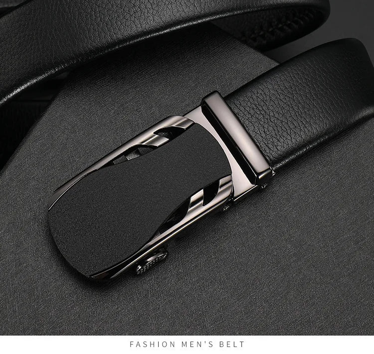 CEXIKA Men's Genuine Leather Automatic Buckle Belt Custom Engraved Name/Logo Ideal Waist Belt for Father's Day Personalized Gift