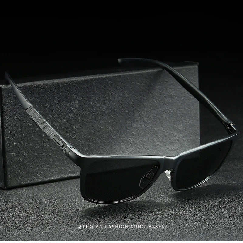 Luxury Aluminum Magnesium Men Polarized Sunglasses High Quality Square Men's Sun Glasses Cool Mirror Blue Driving Glasses