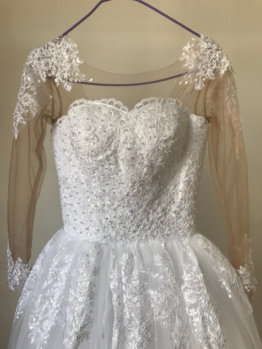White Bridesmaid Dresses: Long Sleeve Vestido De Noiva Lace Gowns Wedding Dresses