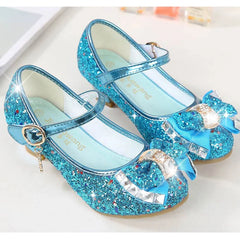 Princess Girls Party Shoes Children Sandals Colorful Sequins High Heels Shoes