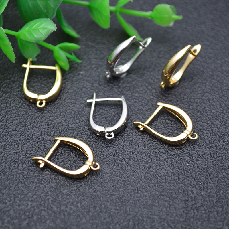 Nickle Free Anti-rust Real Gold Plating Metal Earring Hooks Women Jewelry Making Components 30pieces