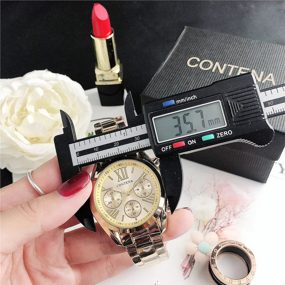 New Creative Watch Women Watches Luxury Rose Gold Quartz Ladies Watches Stainless Steel Bracelets Wristwatches Reloj Mujer