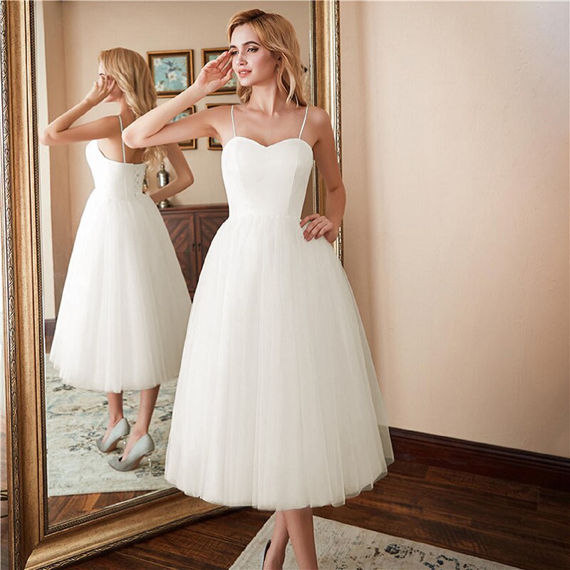 A-line wedding dress white sweetheart bridal wedding dress sleeveless