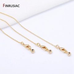 Real Gold Plated Thin Necklace Chain, 45cm Simple Trendy Adjustable Chain for DIY