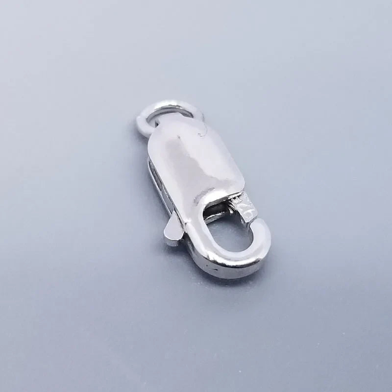 2pcs Real Pure Solid 925 Sterling Silver Lobster Clasp Hook Claw Buckle With Close Sealed Ring Connector Jewelry Findings