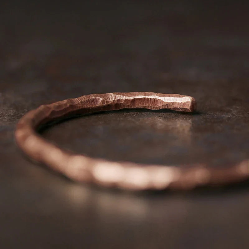 Handmade Hammered Copper Bracelet Men Women Vintage Viking Rustic Steampunk Retro Punk Handcuff Bangle Jewelry Handcuff