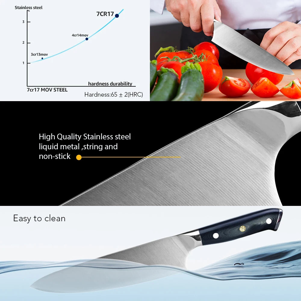 Kitchen Knife 8 inch Professional Chef Knife High Carbon 4116 German Stainless Steel