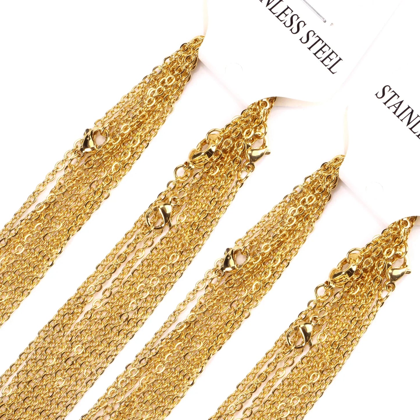 LUXUKISSKIDS Stainless Steel Chains Necklace Woman 10pcs/lot Bulk Wholesale DIY Rolo 2mm Chain No Fade Choker For Jewelry Making