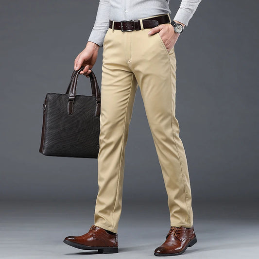 Men‘s Suit Pants Dress Pant Business Office Cotton Classic Black Blue Trousers