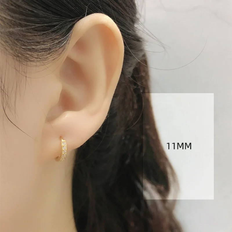 WANTME Real 925 Sterling Silver Gothic Simple White Zircon Hoop Earrings for Women Men Charms Unique Party Couple Jewelry 2021