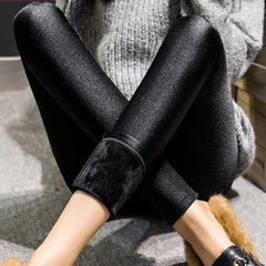 Autumn Winter Thick Leggings Fashion Solid Slim Pants Lady fleece Warm Leggings