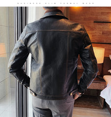 Men Faux Leather Jacket Oblique Zipper Jackets Motorcycle Black Jaqueta De Couro