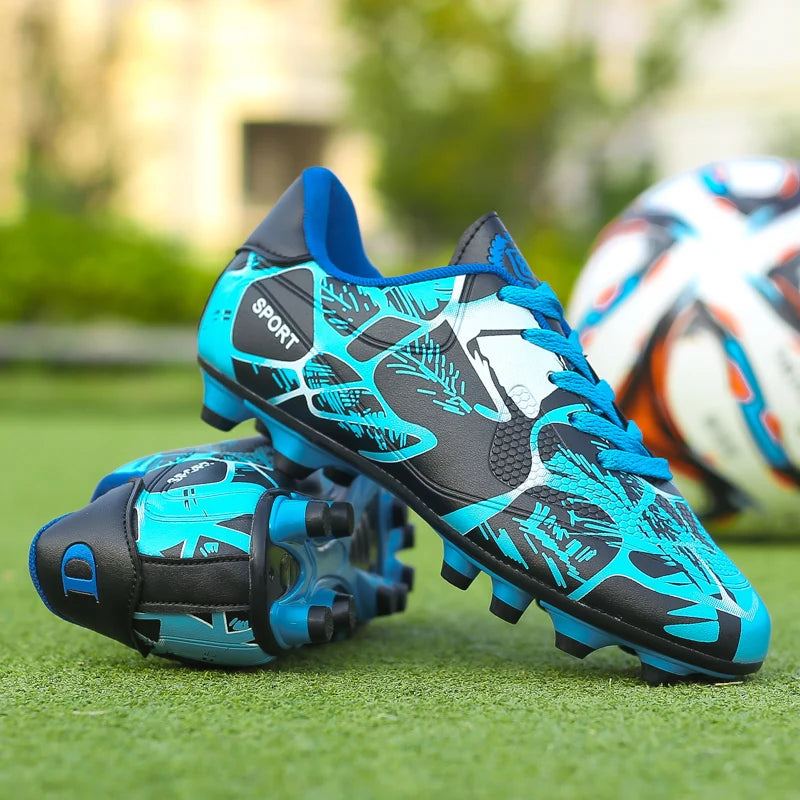 Men Soccer Shoes Fashion Printed Long Spike Children's Football Boots