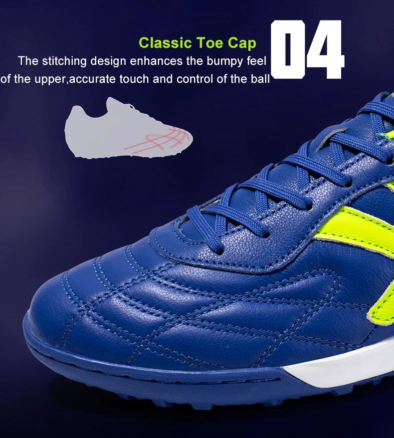 Soccer Shoes TF Football Boots Calf-Skin Cleats  Professional Futsal Original