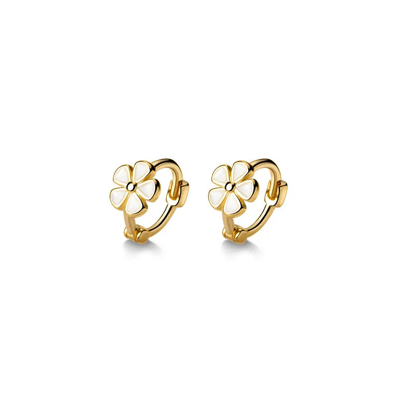 WANTME Genuine 925 Sterling Silver Sweet Romantic Flower Ear Buckle for Women Korean Girl Fashion Birthday Earring Jewelry Gift