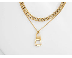 Stainless Steel Necklace Gold Plated Necklaces For Women Punk Style Geometric