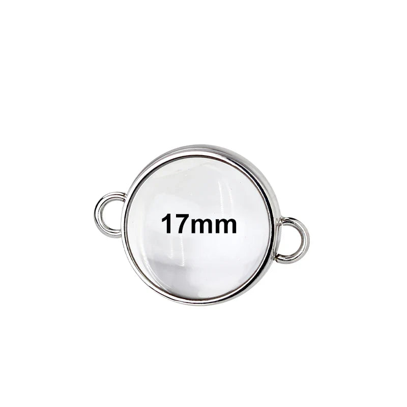 13pcs 17mm 23mm 28mm Women Bracelet Floating Locket Double Curved Glass Living Memory Locket Stainless Steel Jewelry Medallion