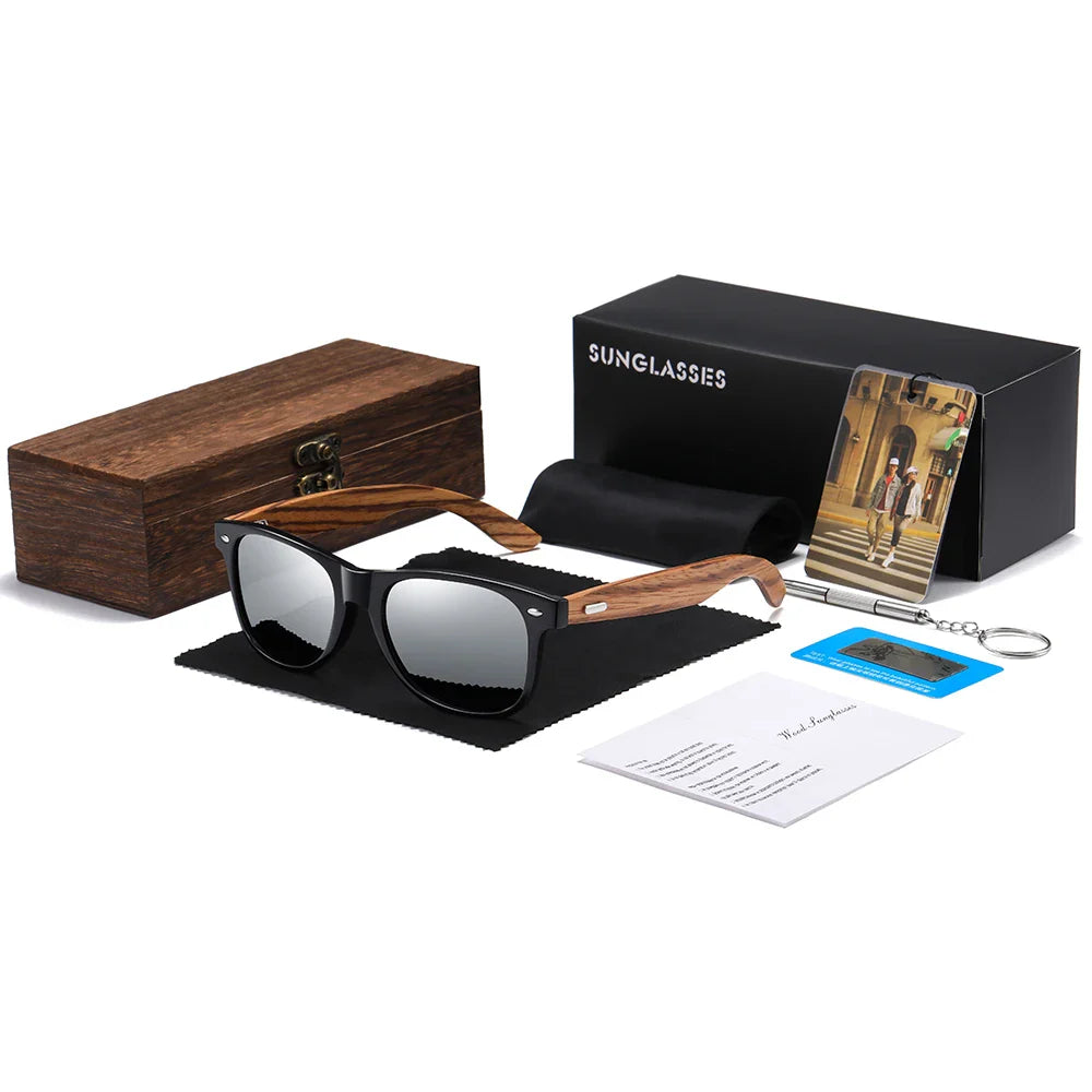 GM Brand 2021 Fashion 100%Handmade Natural Wooden Men Sunglasses Polarized Sun Glasses Women UV400 With Wooden Box