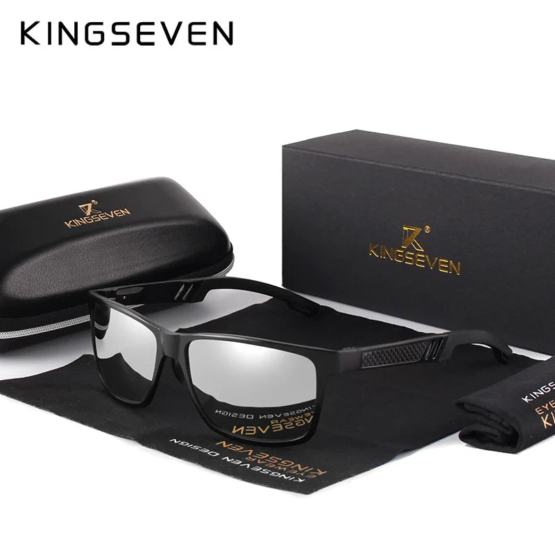 KINGSEVEN Men's Polarized Sunglasses Full Frame Aluminum Material Driving Glasses Eyewear Shades For Men Oculos masculino