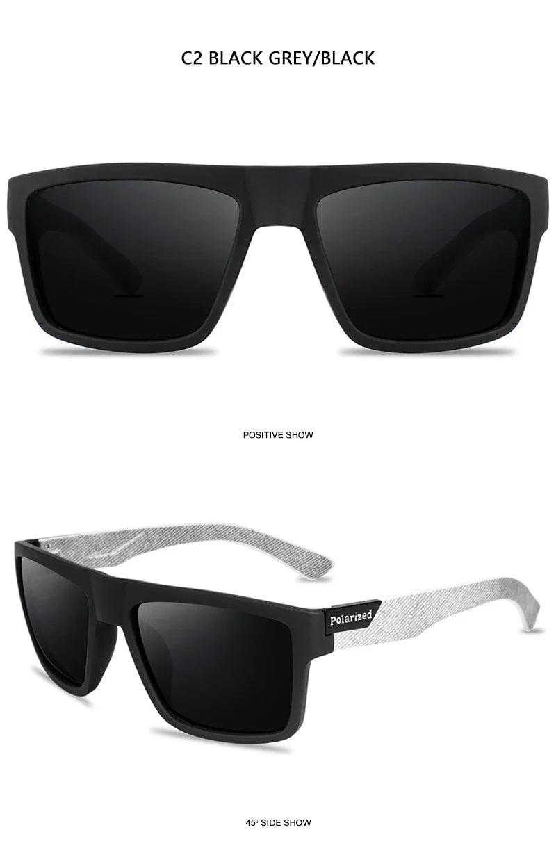 Fashion Black Polarized Sunglasses Men Women Classic Square Male Sun Glasses Stylish Outdoor Driving Fishing Sports Shades UV400