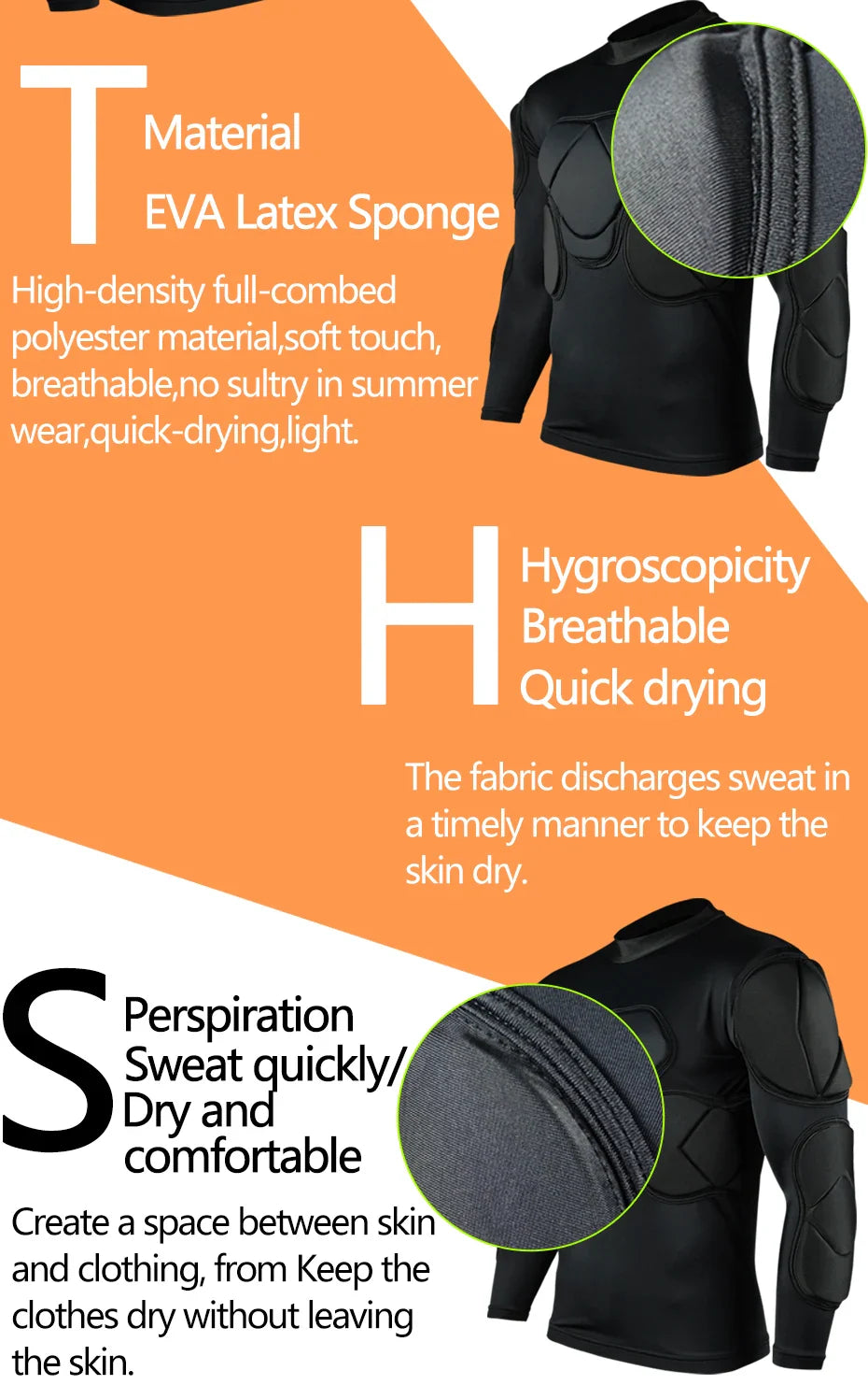 Men's Soccer Goalkeeper Jersey Training Uniform EVA Thick Sponge Protection Football Goalkeeper Uniform Sport Pants