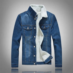 Men Winter Solid Casual Jacket Men's Bomber Denim Jacket Fashion Jean
