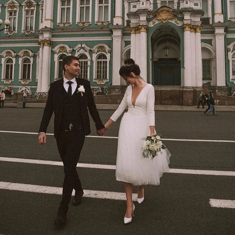 White Bridesmaid Dresses: A-Line Short Wedding Dress White ivory Bridal Dress