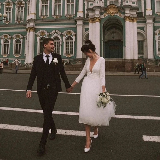 White Bridesmaid Dresses: A-Line Short Wedding Dress White ivory Bridal Dress