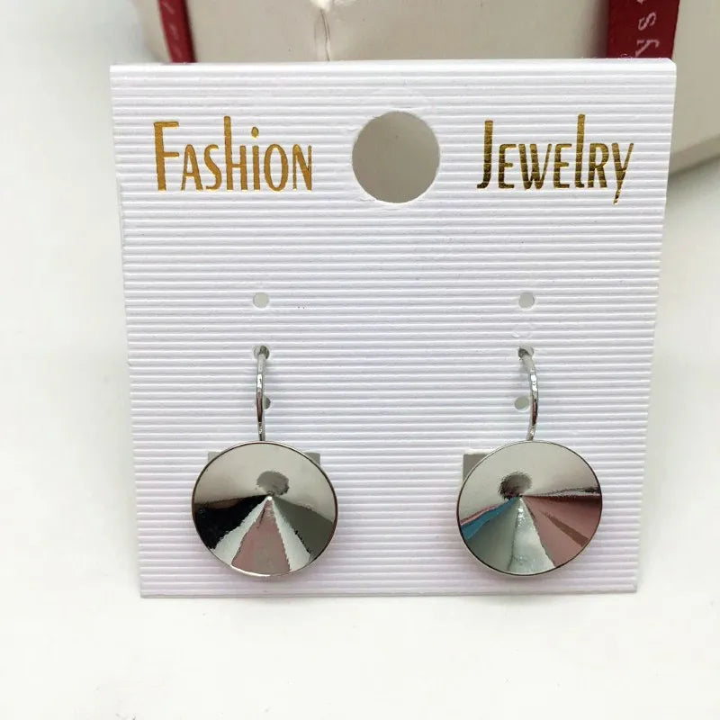 Ms.Betti 14mm Rivoli Earrings Findings 1122 Austrian Crystal Copper Settings With French Lever Back For Jewelry DIY Making
