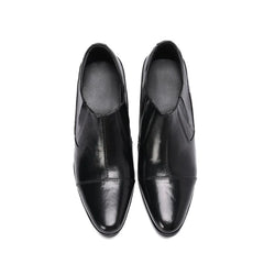 Classic Chelsea Men High Heels Increased Genuine Leather Shoes Pointed