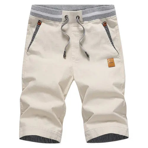 2025 Summer Casual Shorts Men Cotton Cargo Shorts Elastic Waist Drawstring Beach Board Shorts M-4XL Plus size Drop Shipping