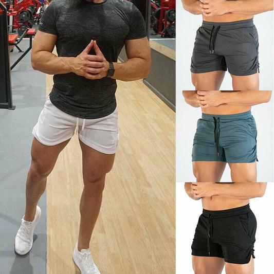 Men Gym Training Shorts Workout Sports Casual Clothing Fitness Running Shorts Male