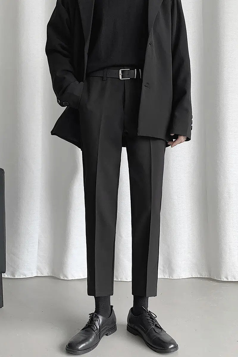 Suit Pants Men Slim Fashion Solid Color Business Society Dress Pants Men Straight Pants