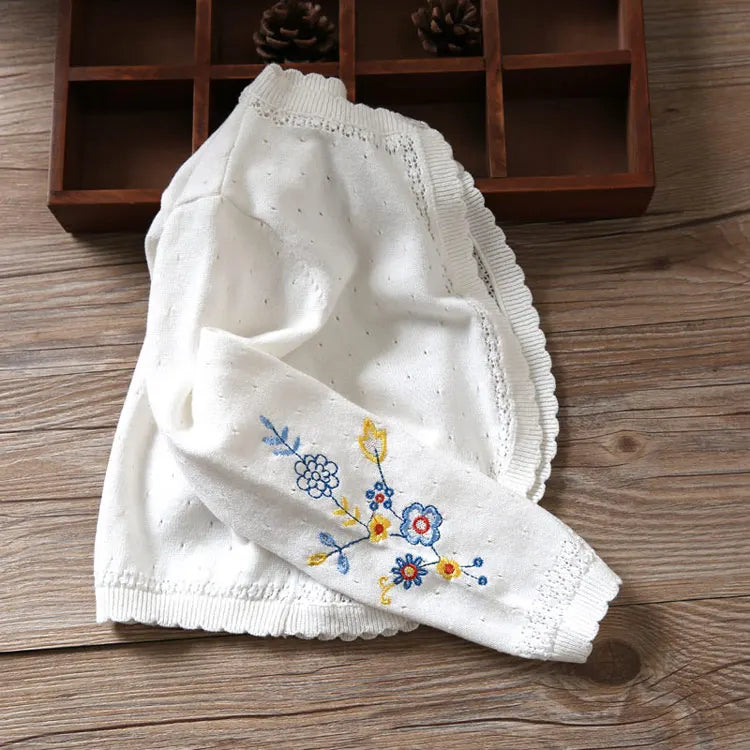White Girls Jacket Cardigan Shawl Outcoat Girl  Kids Girls Clothes