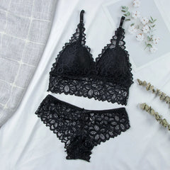 Women Lace Bra & Brief Sets Seamless Underwear Backless Vest Female