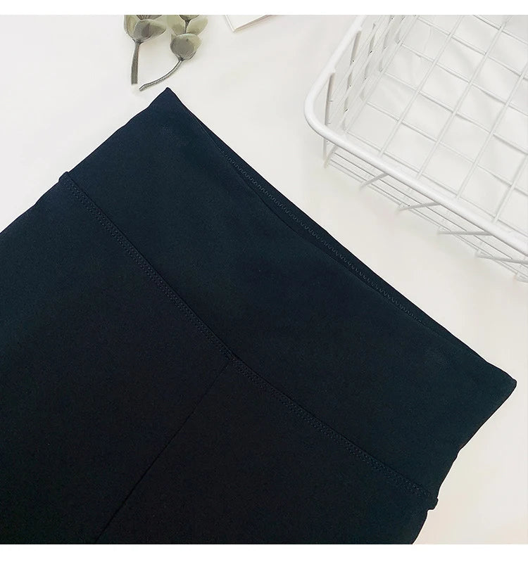 Women Sharkskin Black Leggings Thin Workout Stretch Fitness
