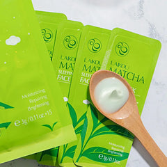 7Pcs Matcha Face Mask Moisturizing Brighten Skin Sleeping Facial Mask Beauty Nourishing Oil Control Skin Care