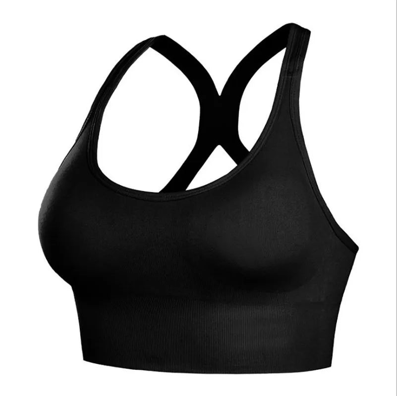 Shockproof Quick Dry Sports Bra Women Padded Gather Yoga Bra Push Up Gym