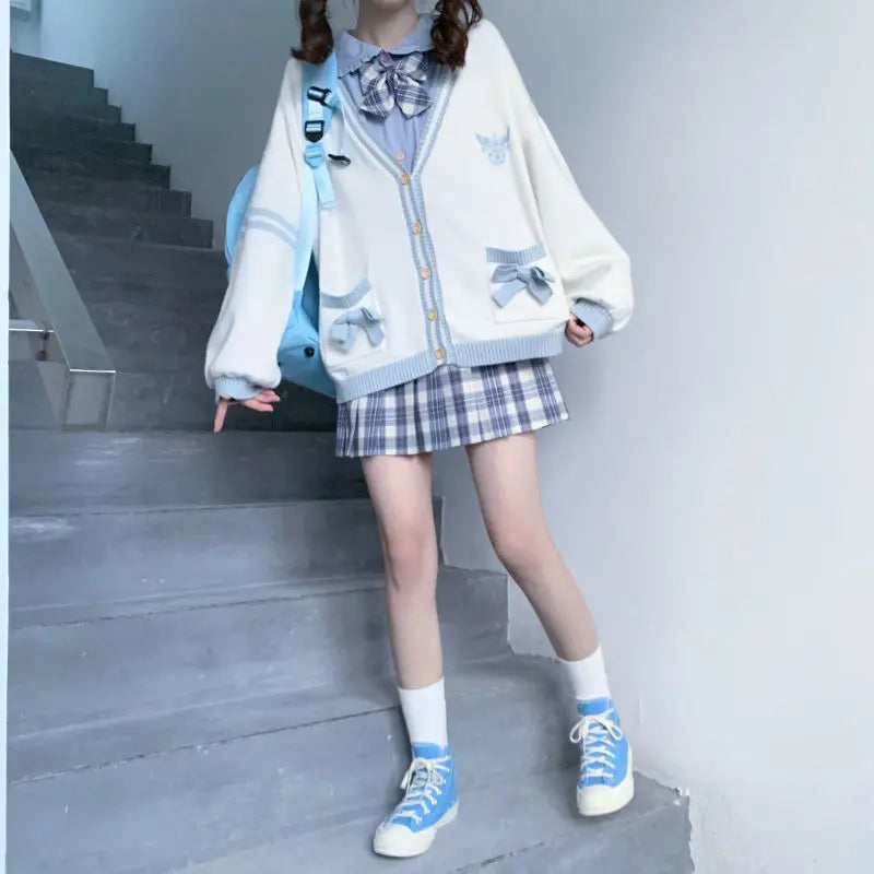 Autumn Winter Women Sweater Loose Japanese Style Sweet Knitted Cardigan