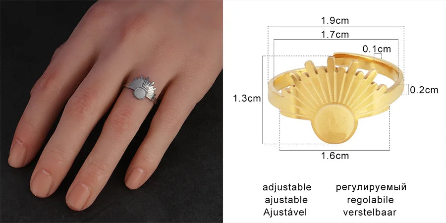 Fashion Euramerican Gold Colour Ring Rings Women Ring Stainless Steel Ring Woman