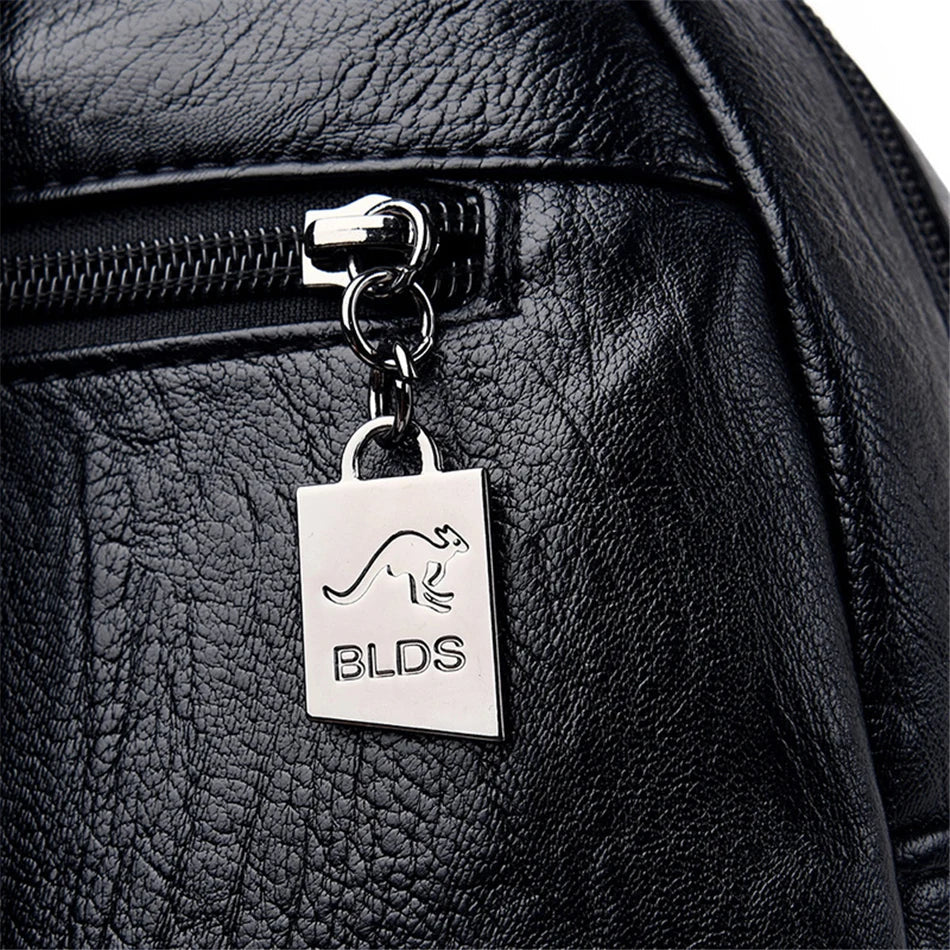Genuine Women Leather Backpack Fashion Female Shoulder Bag Sac a Dos Ladies Bagpack Mochilas School Bags For Teenage Girls 2024