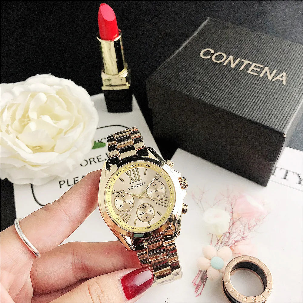 New Creative Watch Women Watches Luxury Rose Gold Quartz Ladies Watches Stainless Steel Bracelets Wristwatches Reloj Mujer
