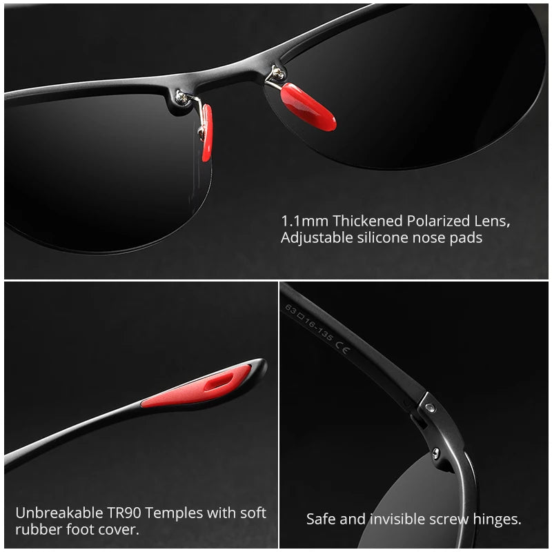 Sunglasses Polarized Material Frame TAC Polarization Lense Soft Rubber