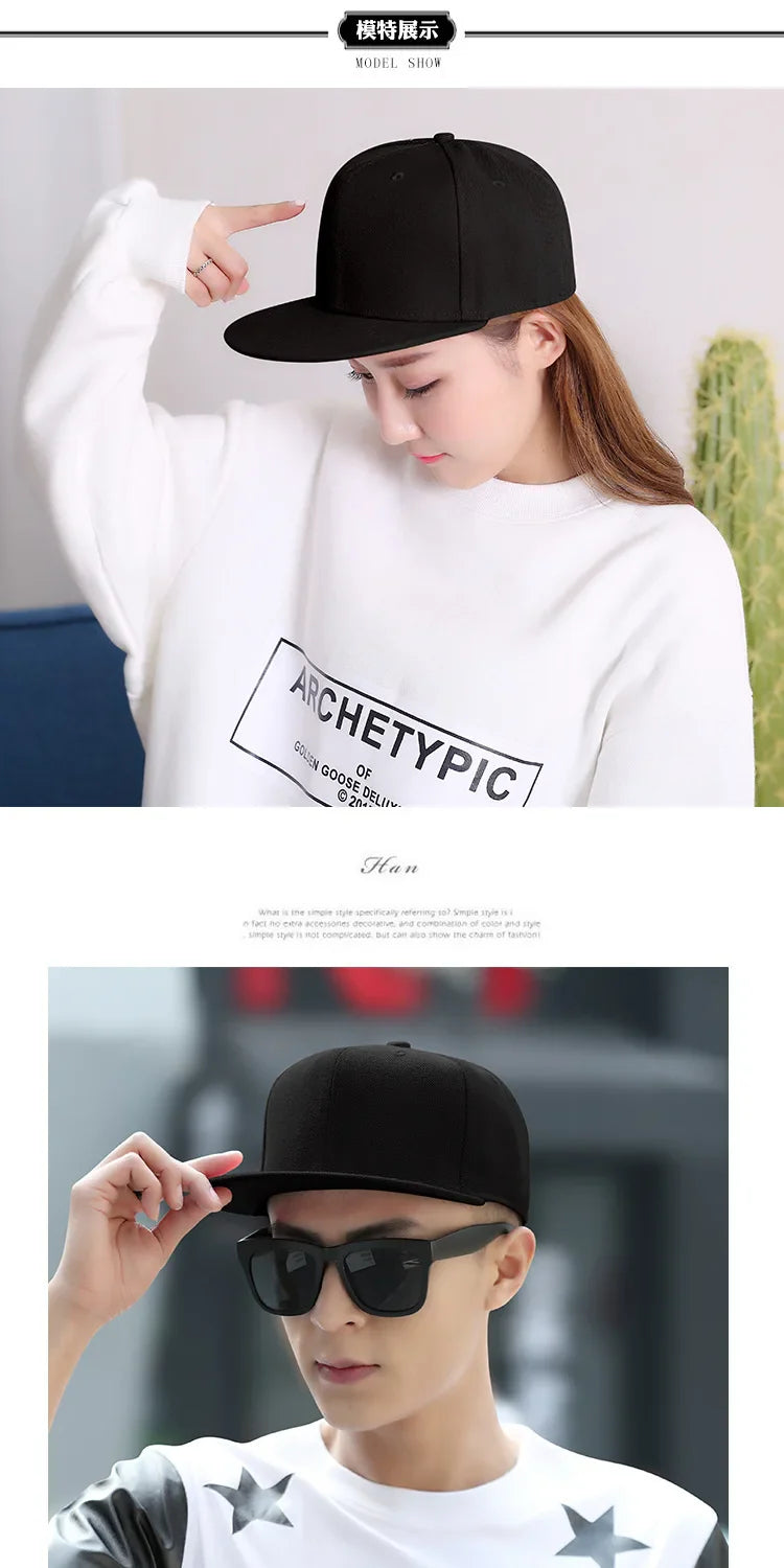 Big Bone Man Plus Size Baseball Caps Adult Flat Peak Hip Hop Fitted Hat Men Women Large Size Snapback Cap size 6 3/4 to size 8