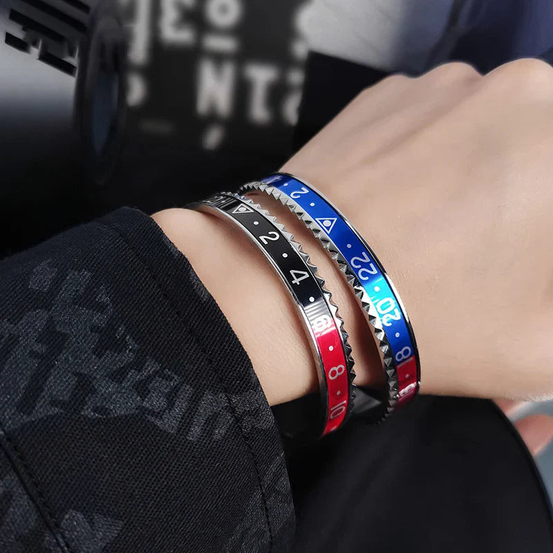 New stainless steel personality fashion men's and women's bracelets digital display water ghost women and men bracelet jewelry